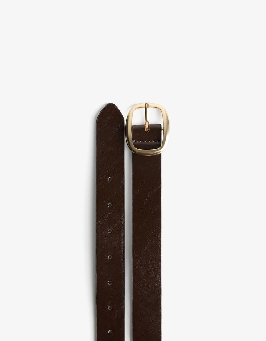 Thin leather belt