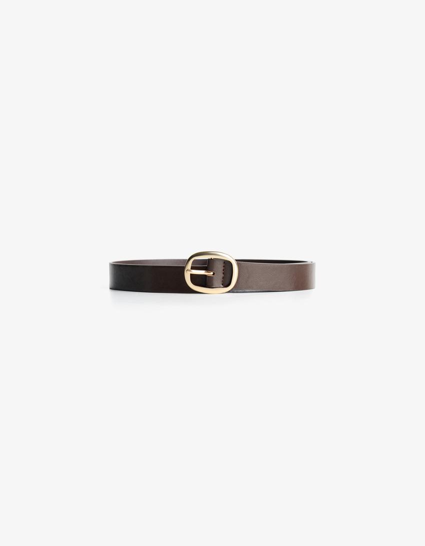 Thin leather belt