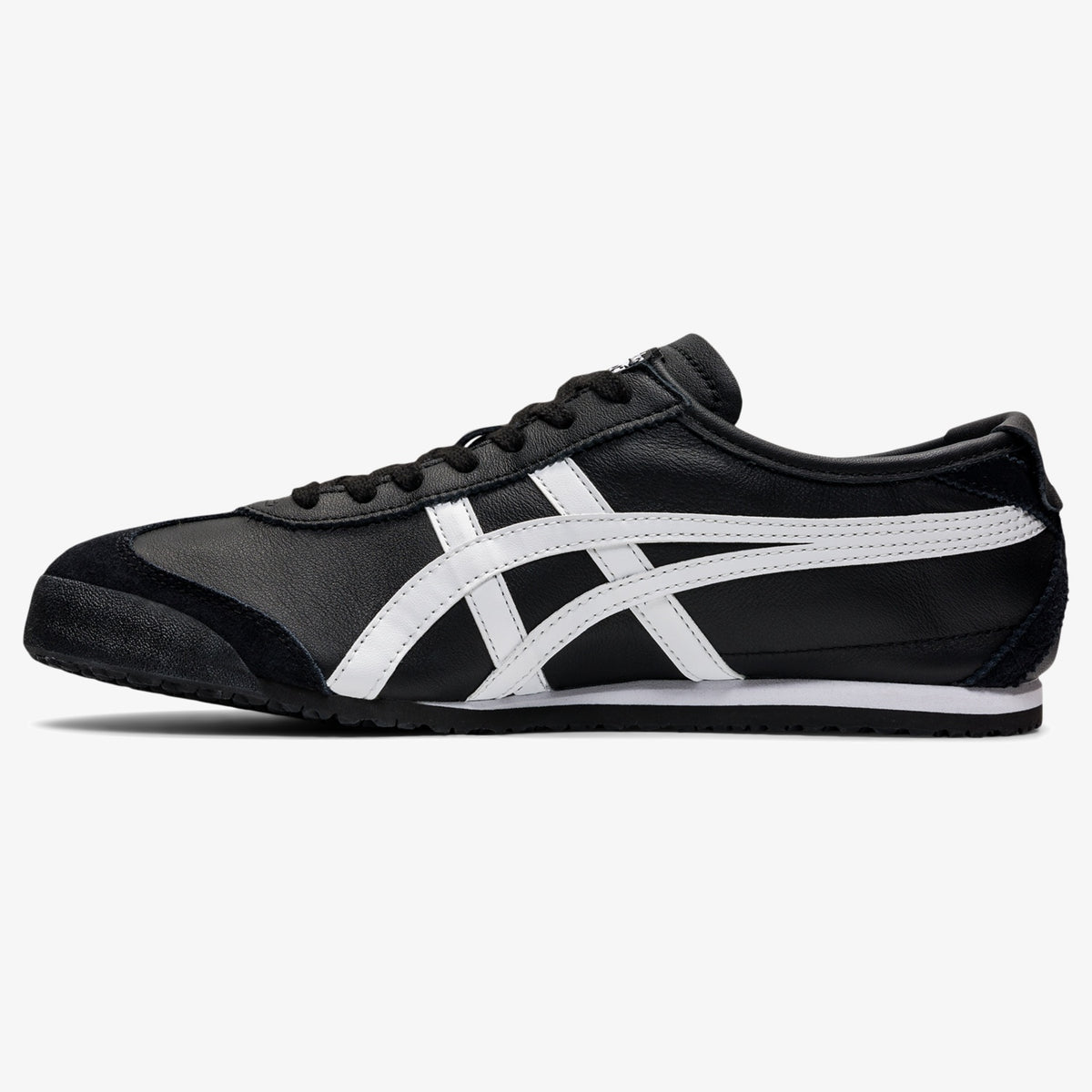 mexico 66 black white - Black and white Mexico 66 leather sneaker with contrast Tiger Stripes