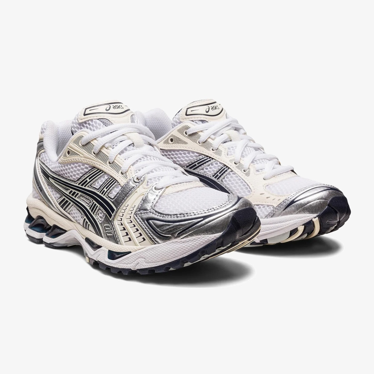 women's asics kayano white midnight - Side product view