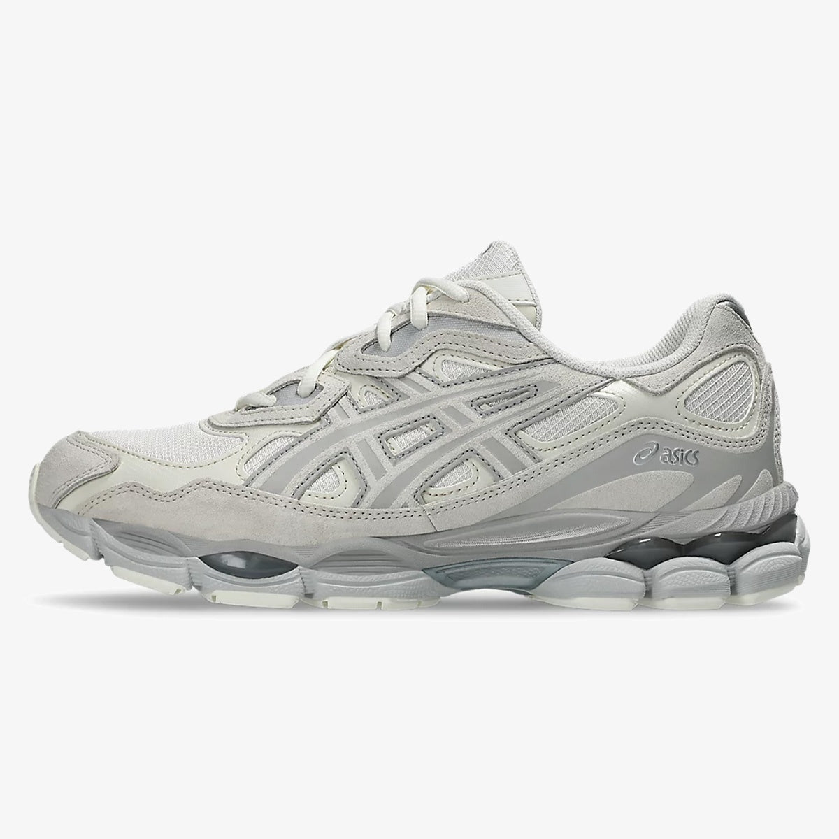 gel-nyc grey cream - Grey Cream GEL-NYC sneaker with layered cream upper and cushioned running sole