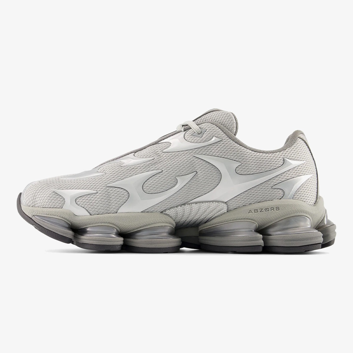Silver Metallic ABZORB 2000 sneaker with visible tech sole