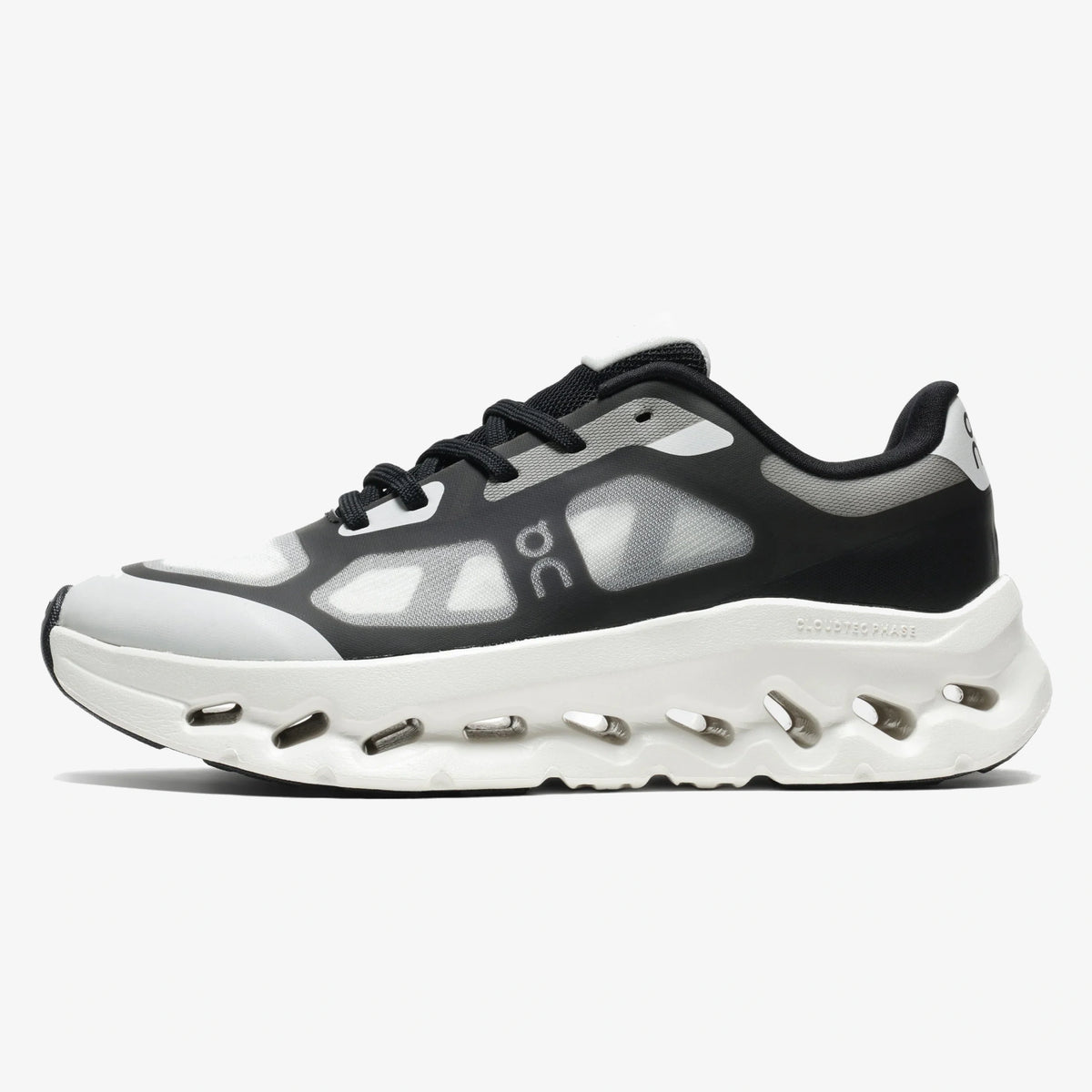 men's cloudtilt remix sneaker - Men's black and ivory Cloudtilt Remix sneaker with sock-style construction and cushioned midsole.
