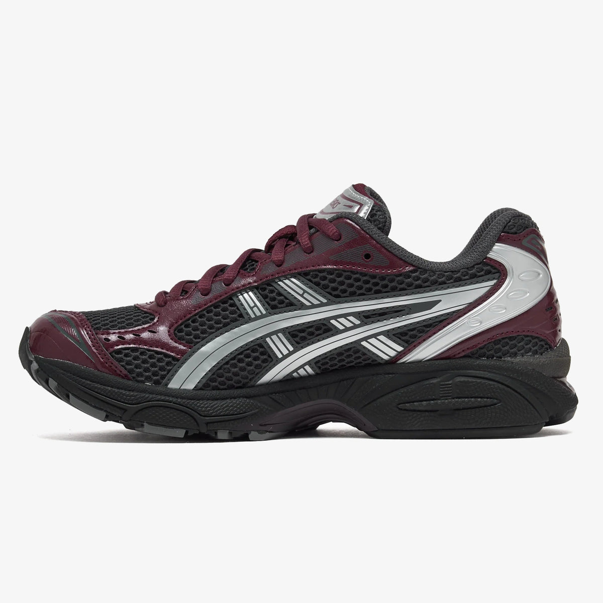 kayano 14 obsidian grey - Obsidian Grey and Pure Silver Gel Kayano sneaker side view
