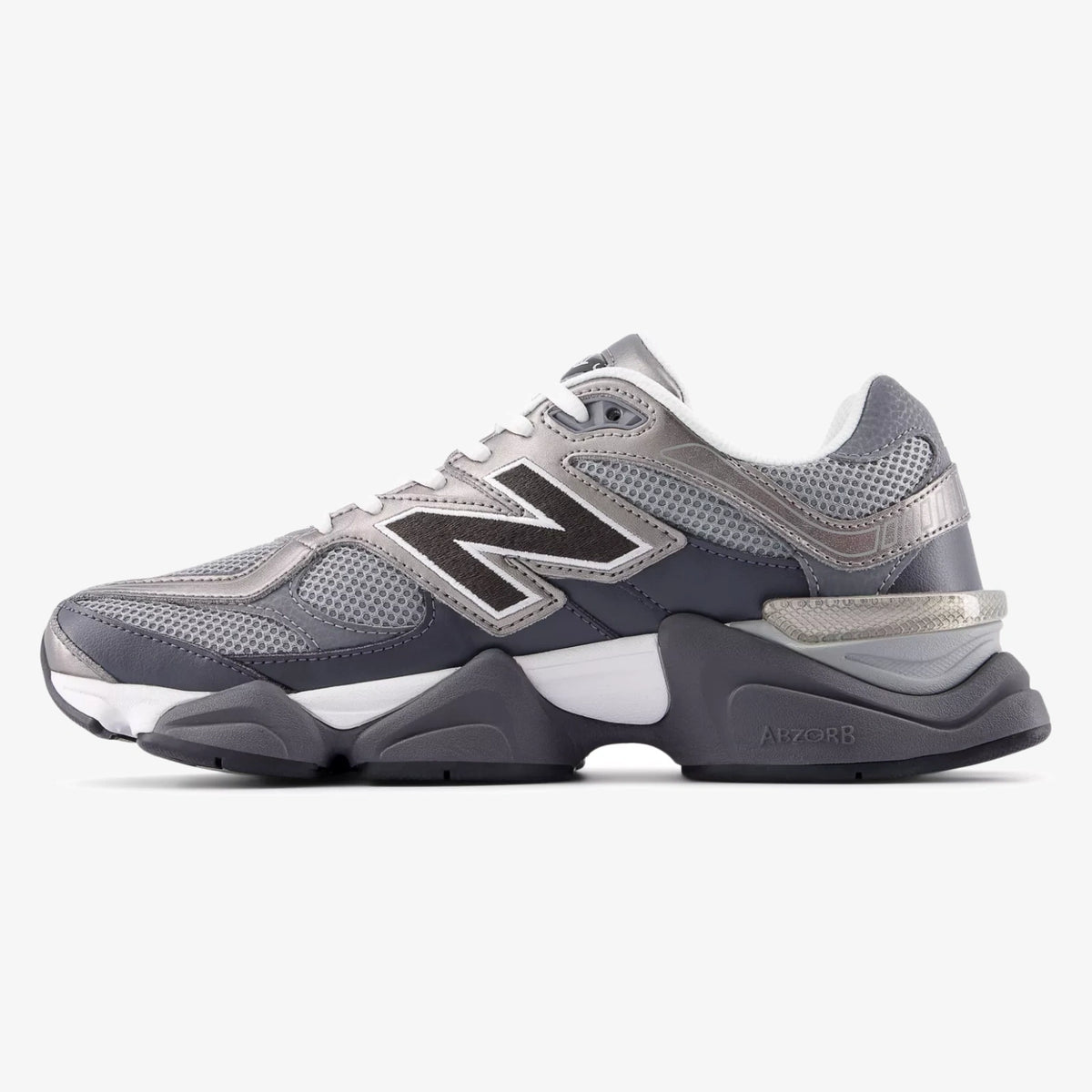 9060 Magnet Faded Black sneakers in grey and black with a sculpted midsole