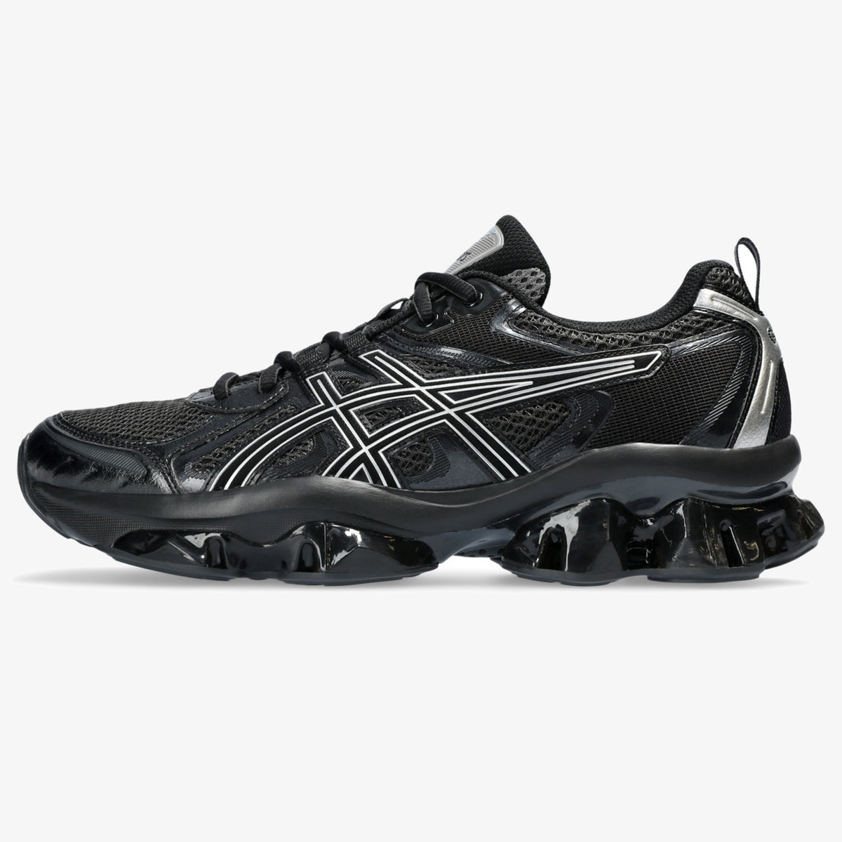 gel quantum kinetic graphite grey - Graphite Grey and Black GEL-Quantum Kinetic sneaker with sculpted sole