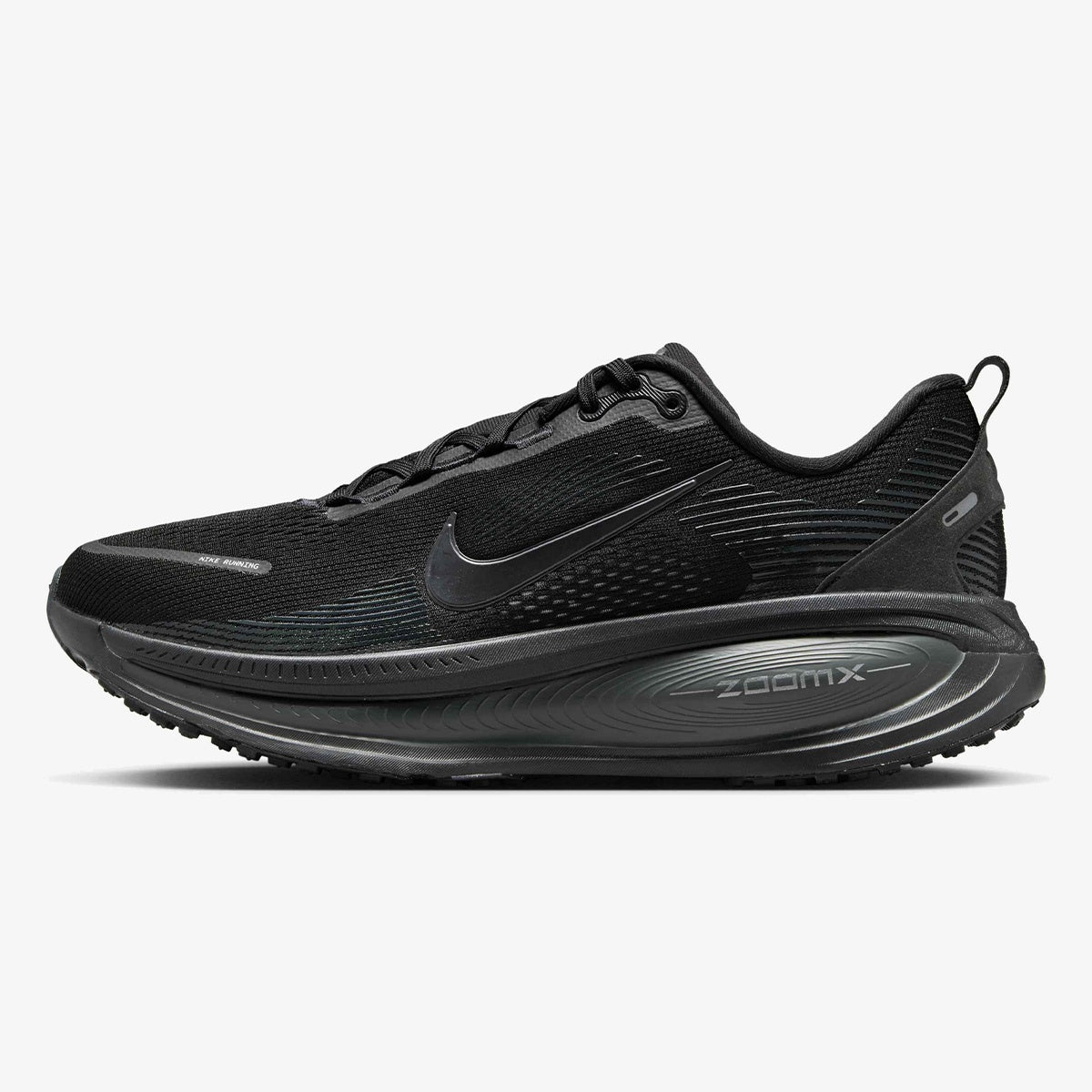 vomero 18 triple black - Triple Black Vomero 18 sneaker with tonal mesh upper and sculpted cushioned sole