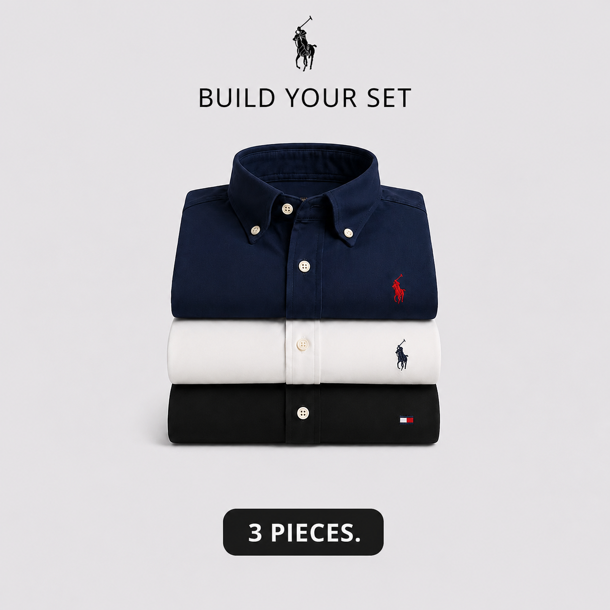 3-Piece Premium Oxford Shirt Set