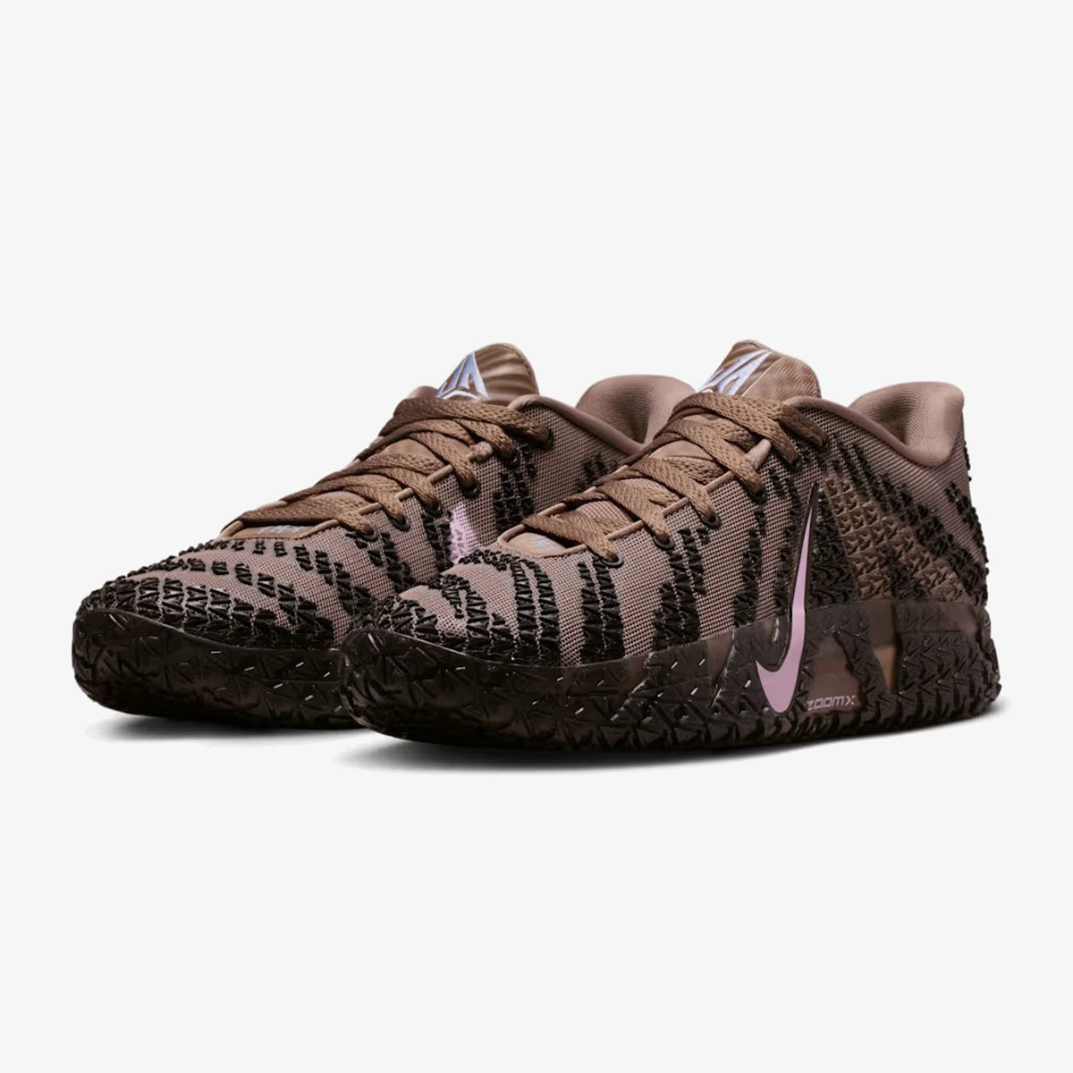ja morant brown pink shoe - Side product view
