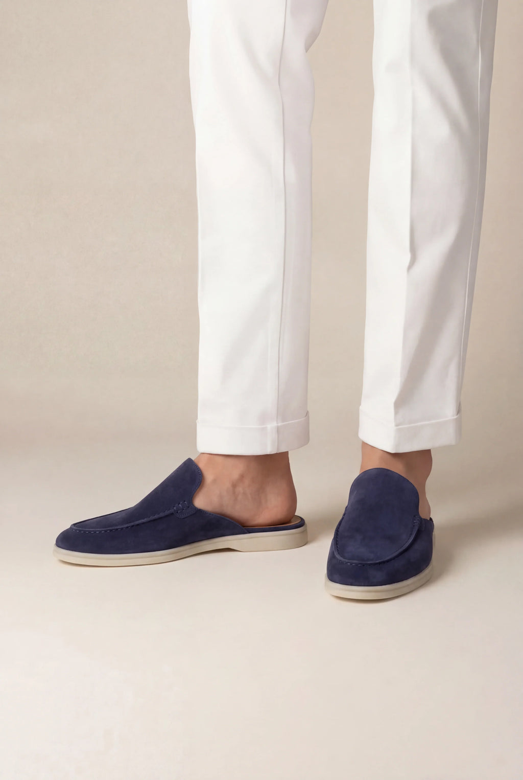 Navy Suède Yacht Mule