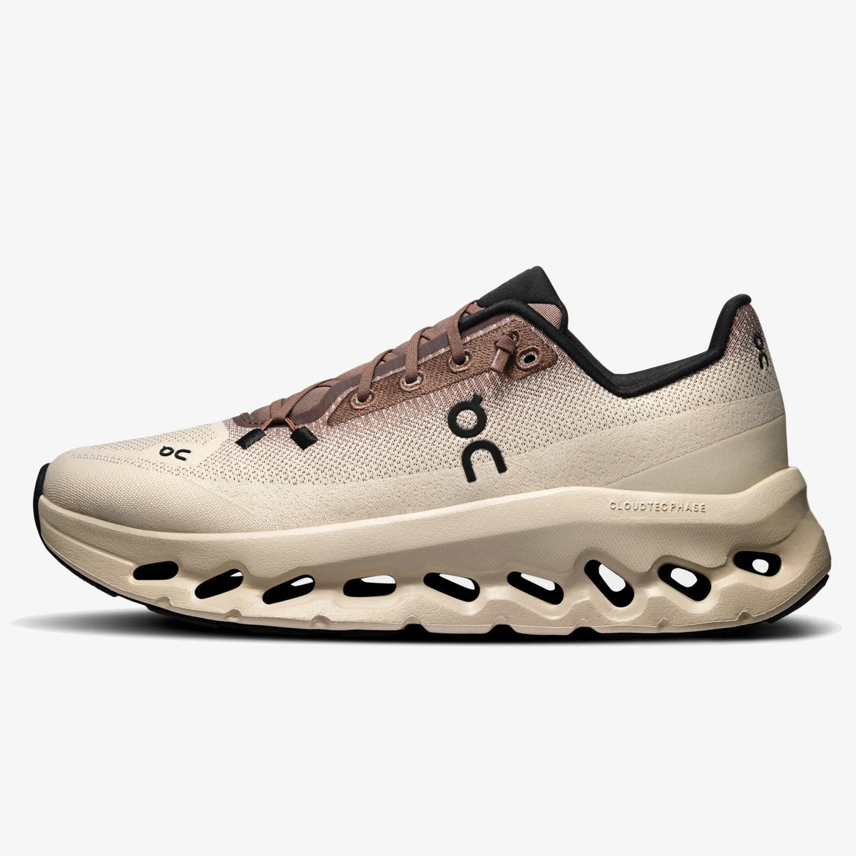 Women's ON Cloudtilt sneaker in Clove and Sand with a warm mesh upper and sculpted cushioned sole.