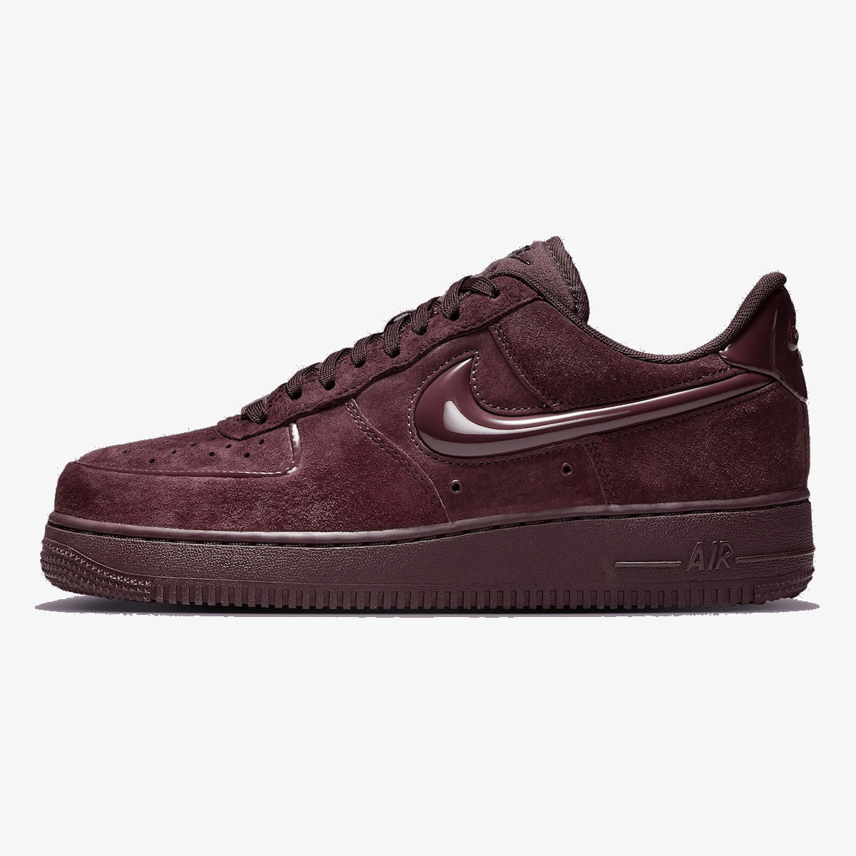 air force 1 burgundy crush - Tonal burgundy Nike AF1 Low with leather upper and stitched overlays